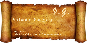 Valdner Gergely névjegykártya